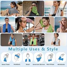 4pcs Quick Dry Cooling Towels, Size 40"X12" (100x30cm), Extra Long, With Silicone Storage Bag, Soft Lightweight Breathable, Suitable For Gym Ice Pack, Odor-Resistant Face Towel, Quick Dry Neck Wrap, Summer Microfiber Cooling Towel, Sweat Absorbent Sports Towel, Applicable For Gym, Yoga, Pilates, Outdoor Sports, Beach Running, Cycling, Golf, Camping, Fitness, Basketball, Gardening, Etc. - Multicolor - View 11
