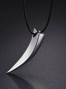 1 Pc Punk Hip Hop Stainless Steel Crescent Tooth Spike Pendant Necklace Men Women Fashion Wolf Tooth Chain Necklace Jewelry