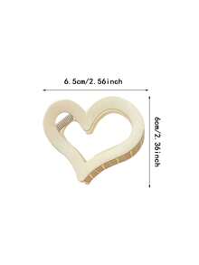 4 件优雅哑光镂空心形发夹，别致的发爪夹，适合盘发、马尾辫、日常、派对、节日，简单百搭，是送给女孩、返校、感恩节、情人节的绝佳礼物 发夹 发夹 发夹 接发夹 - 彩色 - 查看 4