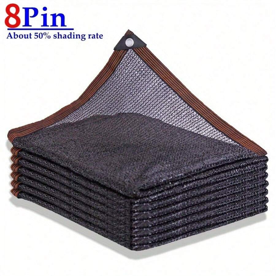 1pc 8-Needle HDPE Sunshade Net, Black Outdoor Gazebo Sunshade Cover, Agricultural Greenhouse Sunscreen Shade Cloth, High Density Durable Sunscreen Fabric