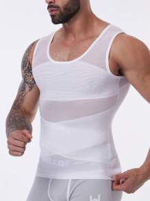 Slimming Mens Tummy Control Shapewear Vest Belly Gynecomastia Boobs Abdomen Compression Shirts Tank Top Underwear Waist Trainer Body Shaper Undershirts Training Sports Gym Workout Fitness
