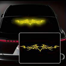 [Pegatina reflectante para coche] Pegatina para coche en forma de corazón y ala de estilo gótico de alta intensidad reflectante | Para decoración del parabrisas delantero y trasero, parachoques y carrocería del coche, señal de advertencia de seguridad para conducción nocturna, adhesivo de vinilo impermeable DIY como regalo de Navidad