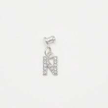 1pc Diamond Encrusted 26 English Letter Charm, Suitable For Silicone Watch Band Decoration