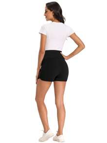 Fitglam Women's Maternity Shorts Over Belly Pregnancy Lounge Workout Running Pajama Sleep Shorts With Pockets - màu đen - Xem 6