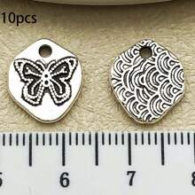 10/20 piezas surtidas de pendientes de aleación con diseño de mariposa antiguo plateado, adecuados para hacer collares, pendientes, llaveros y otros accesorios de joyería DIY