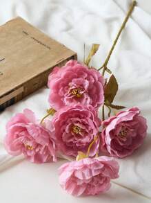 1/3/6 piezas Flores artificiales de 1,74 ft, flores de loto de 5 cabezas de seda sintética con tallo largo, flores de peonía falsas para decoración de bodas, ceremonias, arreglos florales DIY, decoración del hogar, sala de estar, dormitorio, comedor, decoración de habitaciones, decoración de otoño, Halloween, Navidad, estilo bohemio, Acción de Gracias, invierno, Año Nuevo