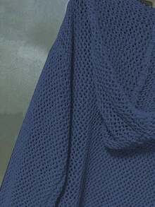 Damen Pullover mit Kapuze und Hohlmuster, vielseitiger Strickpullover mit Langarm, geeignet für Halloween und Weihnachten