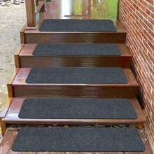 4/8/15pcs Outdoor Non-Slip Stair Treads, 22x70cm - Self-Adhesive Stair Pads For Wooden, Deck & Glass Stairs | Anti-Slip Stair Mats For Elderly Steps | Outdoor Stair Tread Covers (Solid/Striped, Machine Washable) 8/15-Piece Anti-Slip Stair Treads - Multicolor - View 24