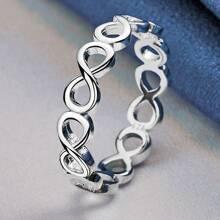 Eleganter 925 Sterling Silber Ring mit Unendlichkeitssymbol Design, tolles Geschenk für Damen, perfekt als Geschenk zum Erntedankfest, für den täglichen Gebrauch, Feiertage und Geschenkanlässe, im vintage-boemischen Stil