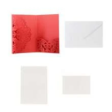 10 Stück/Packung Hochzeitseinladungen (mit Umschlägen und 2 leeren Innenkarten), Laser-geschnittene Verlobungskarte, elegante Premium-Geschäftsgrußkarten für Ferien, Geburtstag, Weihnachten