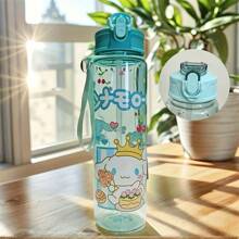 Sanrio (Authorized) Sanrio Hello Kitty Kuromi Melody Jade Guigou 800ml/27 Oz Cartoon Transparent Sports Water Bottle, Leak Proof, Portable, Drop Proof, Comes With Pop Up Lid, Suitable For Exercise, Slow Running, Gifts For Her, Birthday Gifts, Graduation Season, Summer Travel Accessories, Etc