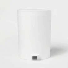 Step Wastebasket White : Plastic, 5.5 Litres, With Removable Inner Bucket, 12.33" Height