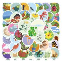 50Pcs Nature Stickers Insect Stickers Animal Stickers Bird Stickers Cute Stickers Stickers Aesthetic Stickers Vinyl Waterproof Stickers Aesthetic Laptop Sticker Pack Skateboard Stickers Water Bottle Stickers Notebook Stickers School Supplies,Back To School