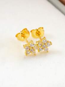 1 Pair Shiny Star Women's Earrings, Elegant & Minimalist Design, Suitable For Daily Wear, Parties, Gift For Friends, Girlfriends, Wives