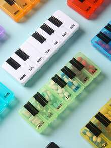 7天便携式药盒，多色旅行药品收纳盒，带隔层，可整理早/午/晚用药，可重复使用，男女通用，口袋大小，可存放维生素、药品和补充剂，居家旅行必备配件，户外办公返校必备，药包，药盒，药瓶，医院包，急救包，药品收纳袋，邮轮必备，假日必备 - 彩色 - 查看 6