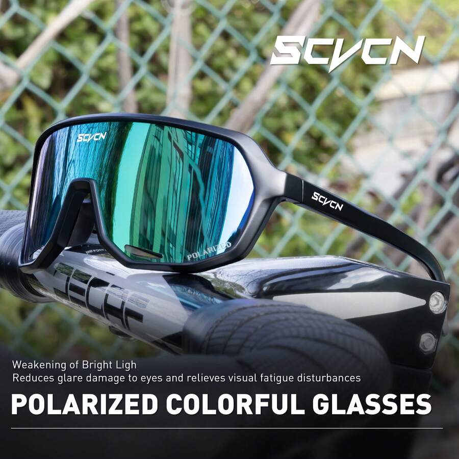 SCVCN Polarized Pool Fishing Glasses Cycling Glasses Beach Essentials Outdoor Sports Equipment Men Women MTB Goggles Riding BMX Sunbathing Accessories - 綠色-03 - 查看 1