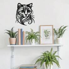 Simple Cat Metal Wall Art Perfect For Cat Lovers Pet Shop And Home Decor - Black - View 9