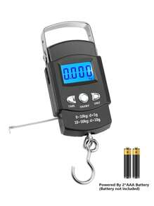 1 Balanza digital para pescar con cinta métrica, báscula precisa para pesar peces, bolsas, de mano, de equipaje con gancho, de compras, de acero inoxidable tipo gancho de pesca, báscula colgante digital LCD conveniente para uso diario en pesca, equipaje de viaje, compras, etc. [Oferta de Año Nuevo]
