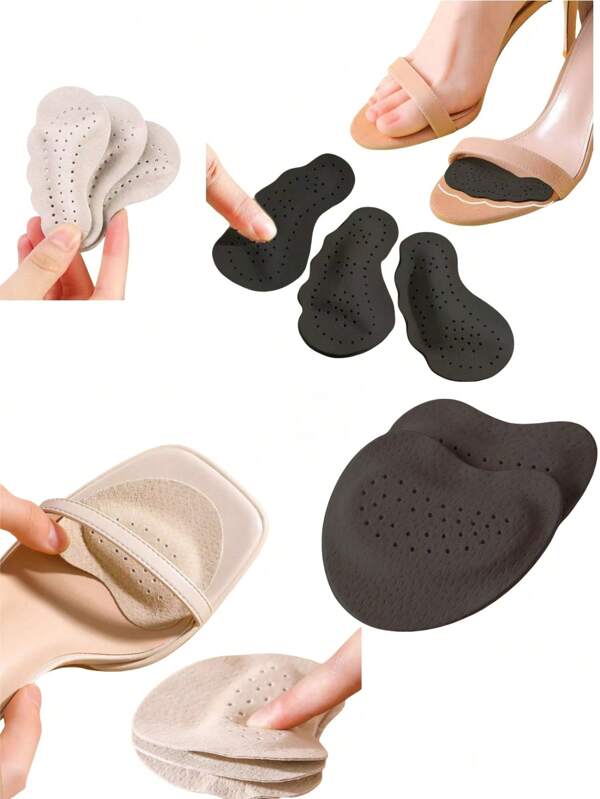 6 piezas Pegatinas antideslizantes para plantillas de sandalias, almohadilla para la parte delantera del pie para tacones altos de mujer, antiolor, antideslizante, código de talla reducida, autoadhesiva, media yarda, almohadilla antideslizante autoadhesiva, artefacto invisible para el pie, súper suave.