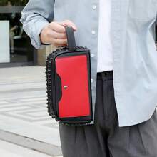 1pc Black Rivet Design Men's Clutch Bag, PU Material Large Capacity Zipper Handbag, Wristlet Bag Suitable For Daily Commute And Holiday Gift Travel Essential Gifts For Men Men's Gifts - Black - View 6