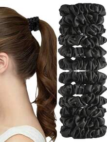 20 chiếc/gói Dây chun buộc tóc nhỏ màu đỏ, chất liệu lụa satin, dây buộc tóc co giãn kiểu Pháp, thích hợp cho mùa hè, đi biển, kỳ nghỉ và các dịp khác, có thể dùng làm dây chun buộc tóc, phụ kiện tóc, dây buộc tóc, v.v. - Nhiều màu - Xem 3