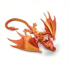 1pc Laser Holographic 3D Printed Flying Dragon With Joints Model, Gift Chinese Dragon Creative Collection Aquarium Decoration, Home Decor Room Decoration Gothic