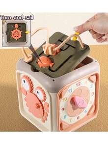 The 7-In-One Activity Cube Early Education Toy Is Suitable For Children Aged 1 To 3. It Is Both Entertaining And Educational, Promoting Fine Motor Skills, Cognitive Abilities And Logical Thinking - Màu Xám nhạt - Xem 7