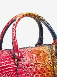 Luxusmarken Tasche 2025 Neue Damenhandtasche mit großer Kapazität, zweifarbiger Krokodil Textur Schultertasche, Nischen Design Reisekissen Umhängetasche, Stil und Muttertasche