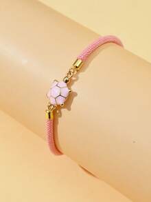 1 件时尚海洋风格海龟珐琅可调节绳手链，适合情人节、朋友、家庭聚会、礼物、女士日常佩戴