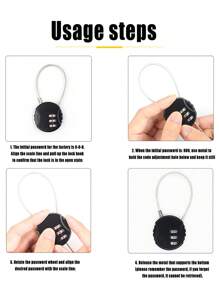 Wire Rope Password Lock Padlock, Luggage And Bicycle Password Lock Ball Password Lock Cartoon Password Padlock, Used For Outdoor Travel, Camping, Luggage - Stylish Wire Padlock, Suitable For Outdoor Activities, Travel Accessories, Necessary Luggage Accessories For Travel, Useful Items For Outdoor Accessories Travel Essentials Vacation Summer Holiday Back To School Mini Travel Products