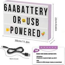 1pc Illuminated LED Light Box, Black LED Letter Light Box For Home Theatre, DIY Word Combination, Family Activities, Home Decor Lighting, Alien/Rabbit Neon Light For Girl Bedroom - White - View 58