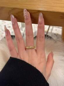 1pc Fashionable Vintage Golden Wheat Shaped Ring, Suitable For Daily Wear, Good Gift For Girlfriend, Mother