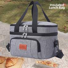 NetHong Insulated Lunch Bag Men/Women Cooler Bag Lunch Bag For Adults Meal Prep Bag Insulated Lunch Box Soft Cooler Cooling Tote For Adult Men Women, Grey