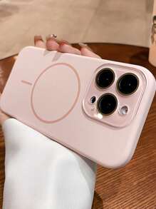 Funda magnética inalámbrica de carga de silicona suave de lujo compatible con iPhone 16 15 14 13 Pro Max, con protección de lente magnética, cubierta trasera a prueba de agua, a prueba de golpes, resistente a caídas y arañazos