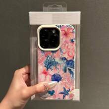 1pc Colorful Turtle, Flower, Coral Pattern TPU Material Phone Case Fits // Phones