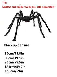 1Set Giant Spider Web, Triangle Spider Web (Including Ground Stakes), Fake Big Spider, Suitable For Yard, Lawn, Party, Haunted House Decoration, Halloween Theme Party Background Decor - Multicolor - View 8