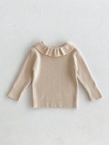 1pc Girls Toddler Kids Knit Sweater, Casual Stylish Comfort Long Sleeve Pullover, Suitable For Autumn/Winter
