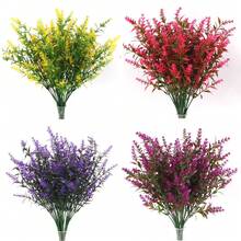 2 piezas de flores silvestres artificiales resistentes a los rayos UV, flores falsas coloridas para exteriores, adecuadas para la decoración del hogar, cementerio, Pascua, jarrones y macetas colgantes, material de plástico, sin mantenimiento, resistente a la intemperie, decoración estacional, follaje de fiesta