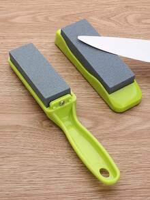1pc Small Household Kitchen Knife Sharpener, High-Hardness Whetstone For Cutting Kitchen Knives, Fine And Coarse Grinding, Practical Anti-Slip Base Whetstone, Multi-Functional Quick Knife Sharpening