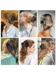 4 piezas Pinzas para el cabello con diseño de garra de nube, pinzas flexibles y cómodas, garras elásticas para el cabello, pinzas para cola de caballo adecuadas para cabello grueso o fino, accesorios de belleza para mujeres y niñas, accesorios para el cabello de moda en invierno