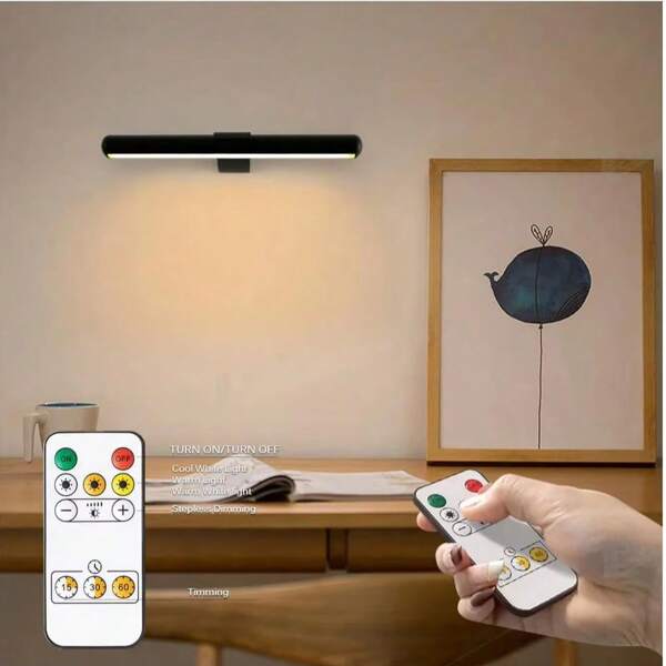 Kexinlighting 1PC Wireless Photo Lighting, LED Touch-Controlled Display Light, USB Rechargeable Display Lighting, 2-In-1 Painting Light With Remote Control, Built-In 3600mah Large-Capacity Rechargeable Battery, Remote Control Of Color Temperature And Brightness Display Light, 300LM Art Battery Display Light Dimming, 3 Color Temperatures Magnetic Wall Lamp, Suitable For Artwork Lighting Dart Target Lighting