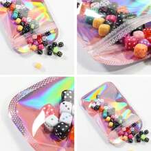 100pc Gift Bags, Gradient Color Polyester Film Bags, OPP Plastic Bags, Translucent Pink Plastic Bags, Suitable For Jewelry Storage Accessories, Cosmetics, Party Gifts, Small Business Packaging Zipper Bags. Multi-Size Multi-Color, Durable, Odor Proof And Zipper Design.