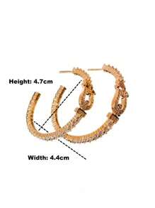 Elegant & Luxury Cubic Zirconia Creative Horse Shoe C Shape Copper Earrings, Glamorous Jewelry For Women Events