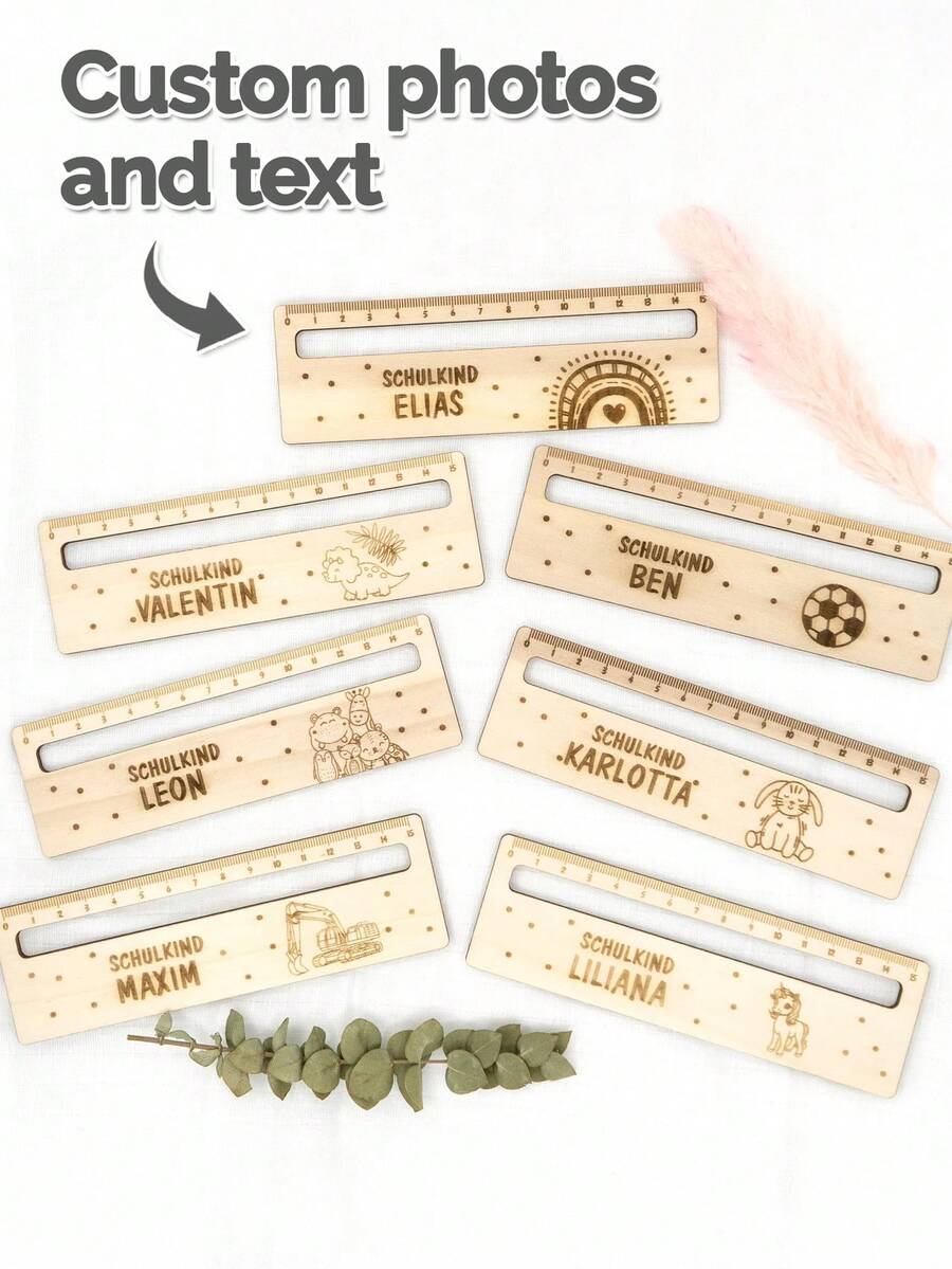 Custom Personalized Reading Aid With Ruler Made Of Wood Gift For School Enrollment With Name First Grade School Start School Cone Personalized, 15cm/20cm/30cm Optional School Supplies, Back To School