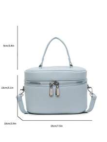 1pc Women Mini Handbag, Fashion Solid Color Embroidered Rhombus Crossbody Bag Suitable For Holding Cards And Keys - Blue - View 2