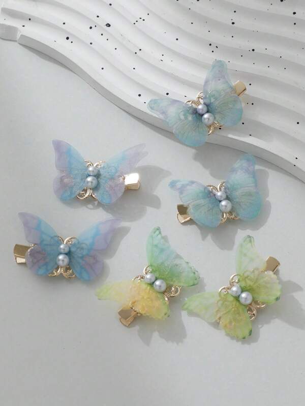 6pcs Vintage Butterfly High-End Original Hair Clips, Suitable For Everyday And Party ,Hair Accessory, Claw Clips, Hair Slide, Hair Claws