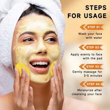 Turmeric Acid Cleansing Pads, Turmeric Exfoliating Pads For Dark Spots, Turmeric Face Scrub Pads Enriched With Kojic Acid And Turmeric, Remove Dark Spots And Brighten Skin Tone - 60pcs - 黃色 - 查看 5