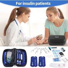 New Insulin Cooler Travel Case TSA Roved Refrigerated Medicine Cooler For Travel W/Rmometer Temperature Display Diabetic Travel Case Bag W/2 Reusable Ice Packs For Daily Life Trip, Black - Black - View 6