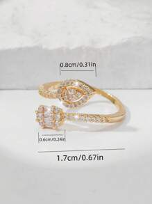 18K Gold Water Drop CZ Rings For Women- Statement Adjustable Copper Accessories For Women