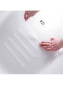 5pcs Transparent Non-Slip Stickers For Bathroom, Shower, And Stairs - Versatile Sizes & Shapes, Easy Apply Bathroom Accessories Bathroom Organizer